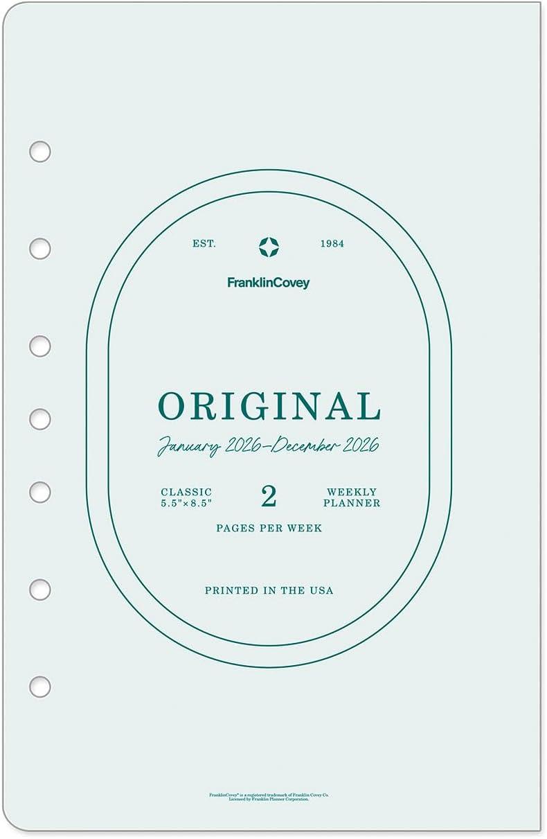 image:imageFranklinCovey Original Planner Refill Weekly RingBound Classic Apr 2026 Mar 2027Jan 2026 Dec 2026