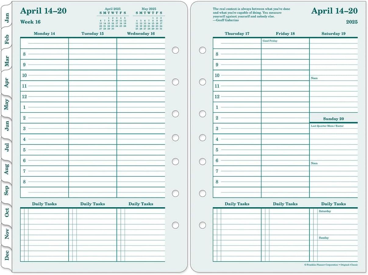 image:imageFranklinCovey Original Planner Refill Weekly RingBound Classic Apr 2026 Mar 2027Jan 2026 Dec 2026