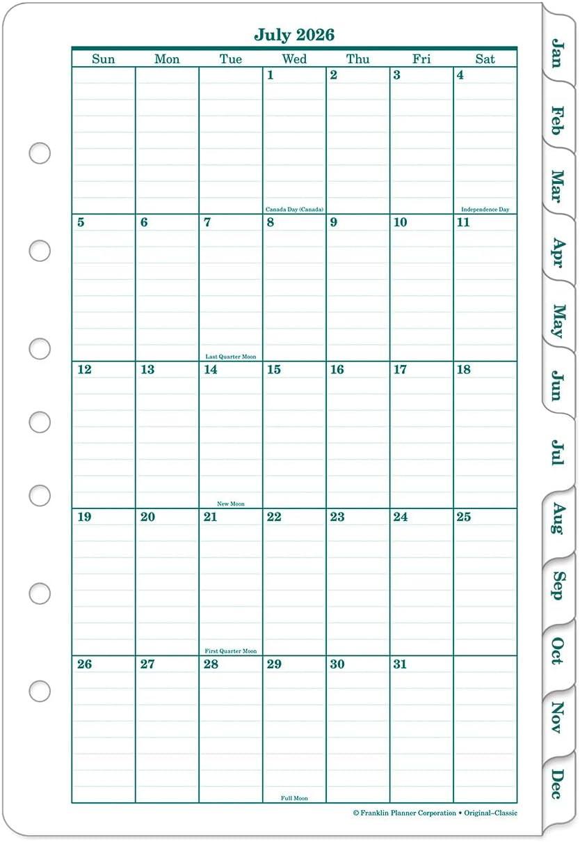 image:imageFranklinCovey Original Planner Refill Weekly RingBound Classic Apr 2026 Mar 2027Jul 2026 Jun 2027