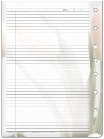 image:imageFranklinCovey PinkGreen Blooms CutAway Daily Note Pages for FranklinCovey Planners Lined Pages with Removal Top Portions Expansion Pages Classic Package of 50Classic Size