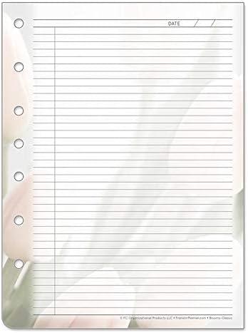 image:imageFranklinCovey PinkGreen Blooms CutAway Daily Note Pages for FranklinCovey Planners Lined Pages with Removal Top Portions Expansion Pages Classic Package of 50Classic Size