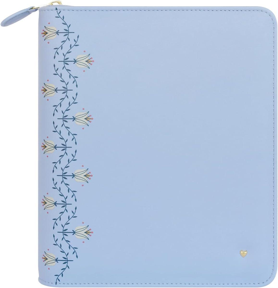 image:imageFranklinCovey Planner Love Folklore Blooms RingBound Binder for FranklinCovey Planners Simulated Leather Zipper Binder Classic CornflowerCornflower