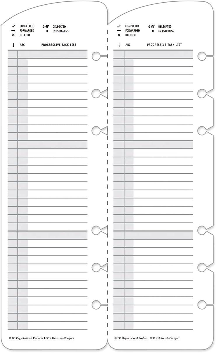 image:imageFranklinCovey Progressive Task List for RingBound FranklinCovey Planners Easily Removable to Move Repeating Tasks to New Days Classic 26 CardsCompact Size