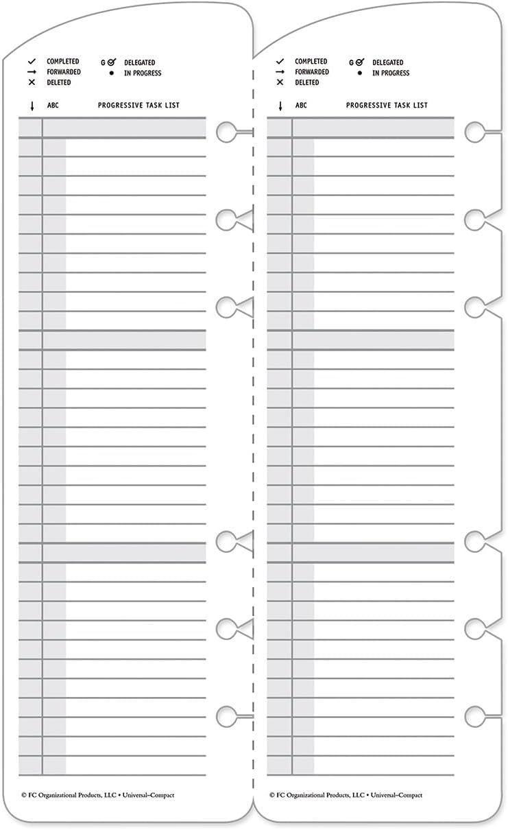 image:imageFranklinCovey Progressive Task List for RingBound FranklinCovey Planners Easily Removable to Move Repeating Tasks to New Days Classic 26 CardsCompact Size