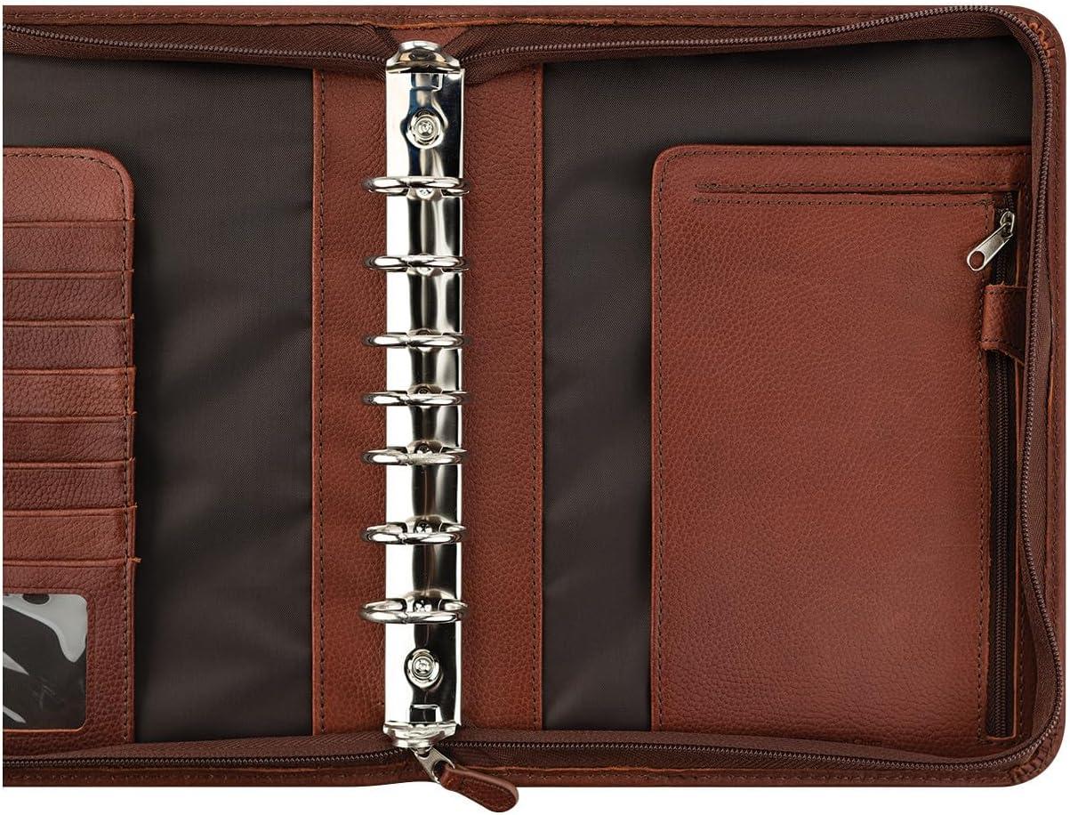image:imageFranklinCovey Rylan RingBound Binder for FranklinCovey Planners Leather Zipper Binder Classic ChestnutChestnut