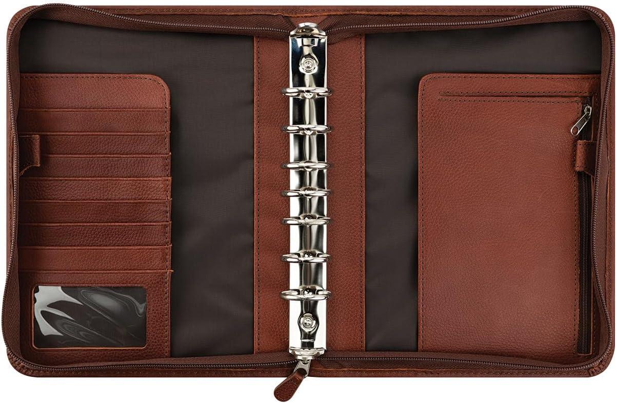 image:imageFranklinCovey Rylan RingBound Binder for FranklinCovey Planners Leather Zipper Binder Classic ChestnutChestnut