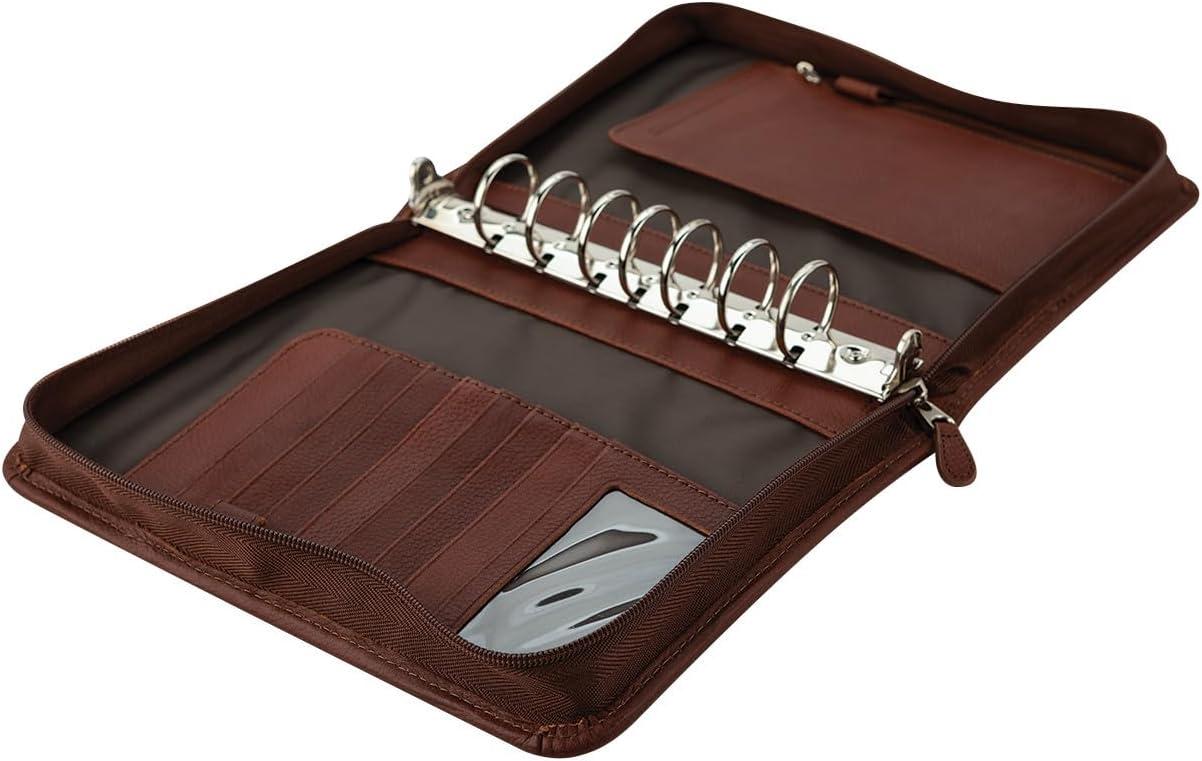 image:imageFranklinCovey Rylan RingBound Binder for FranklinCovey Planners Leather Zipper Binder Classic ChestnutChestnut