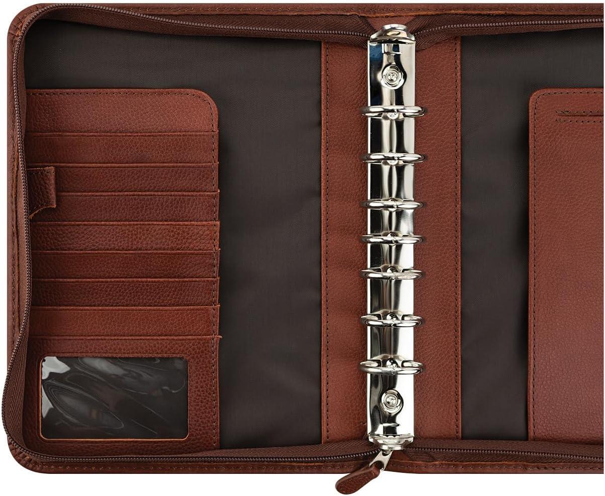 image:imageFranklinCovey Rylan RingBound Binder for FranklinCovey Planners Leather Zipper Binder Classic ChestnutChestnut