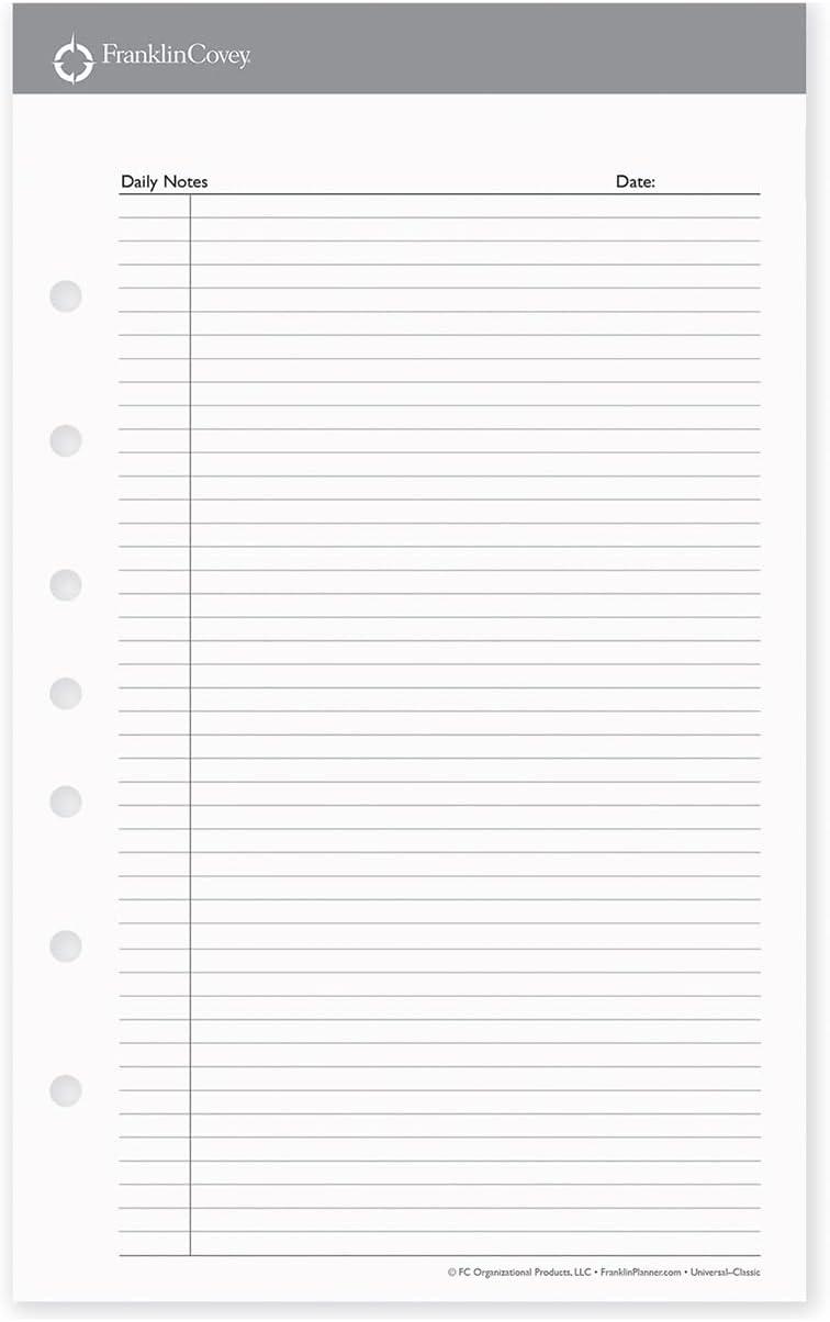 image:imageFranklinCovey Universal Portfolio Notepads for FranklinCovey Planners Lined Pages Functional Pad for NoteTaking Classic 3 NotepadsClassic Size