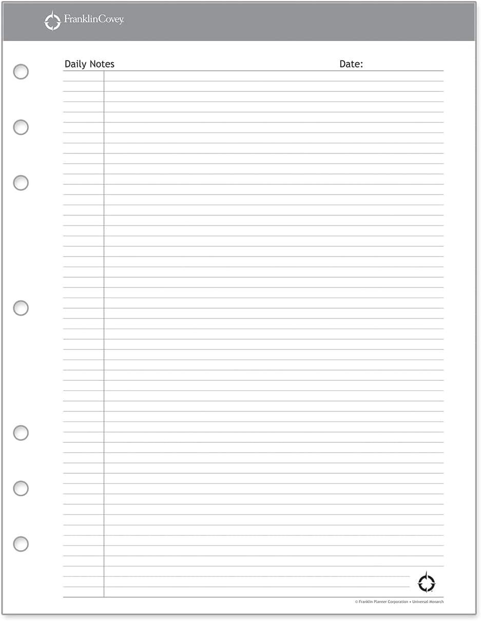 image:imageFranklinCovey Universal Portfolio Notepads for FranklinCovey Planners Lined Pages Functional Pad for NoteTaking Classic 3 NotepadsMonarch Size