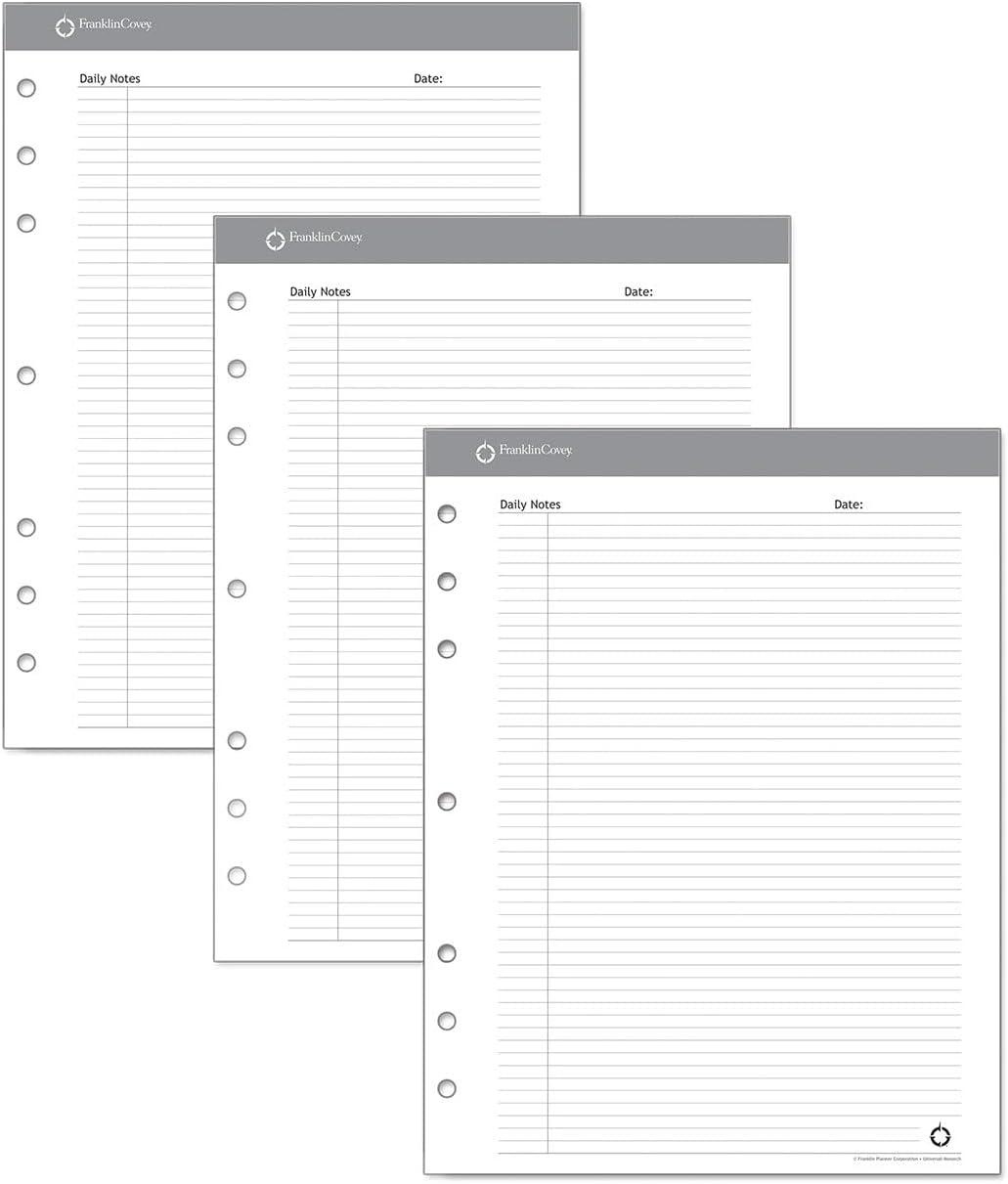 image:imageFranklinCovey Universal Portfolio Notepads for FranklinCovey Planners Lined Pages Functional Pad for NoteTaking Classic 3 NotepadsMonarch Size