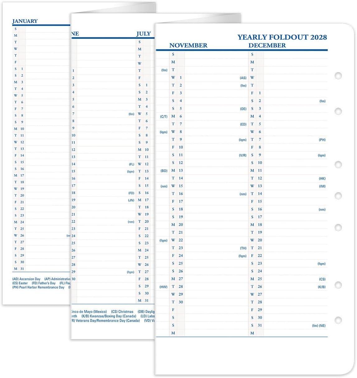 image:imageFranklinCovey Yearly Foldout Calendar for RingBound FranklinCovey Planners Comprehensive Planning Guide Horizontal and Vertical Format Options Compact Jan 2026 Dec 2026Jan 2028 Dec 2028