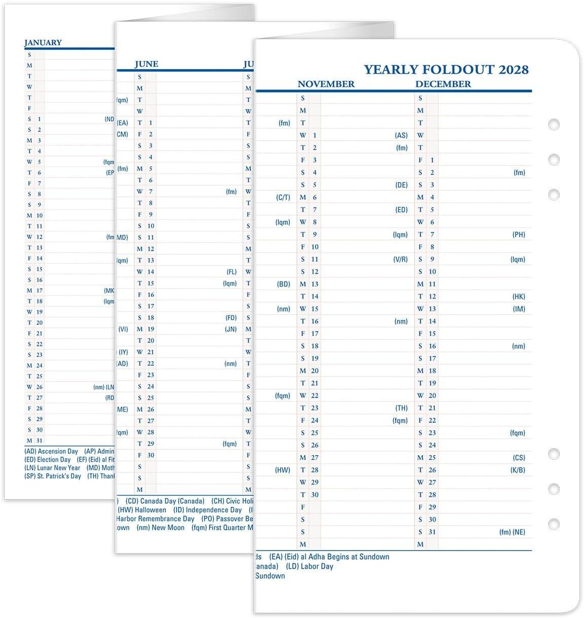 image:imageFranklinCovey Yearly Foldout Calendar for RingBound FranklinCovey Planners Comprehensive Planning Guide Horizontal and Vertical Format Options Compact Jan 2026 Dec 2026Jan 2028 Dec 2028