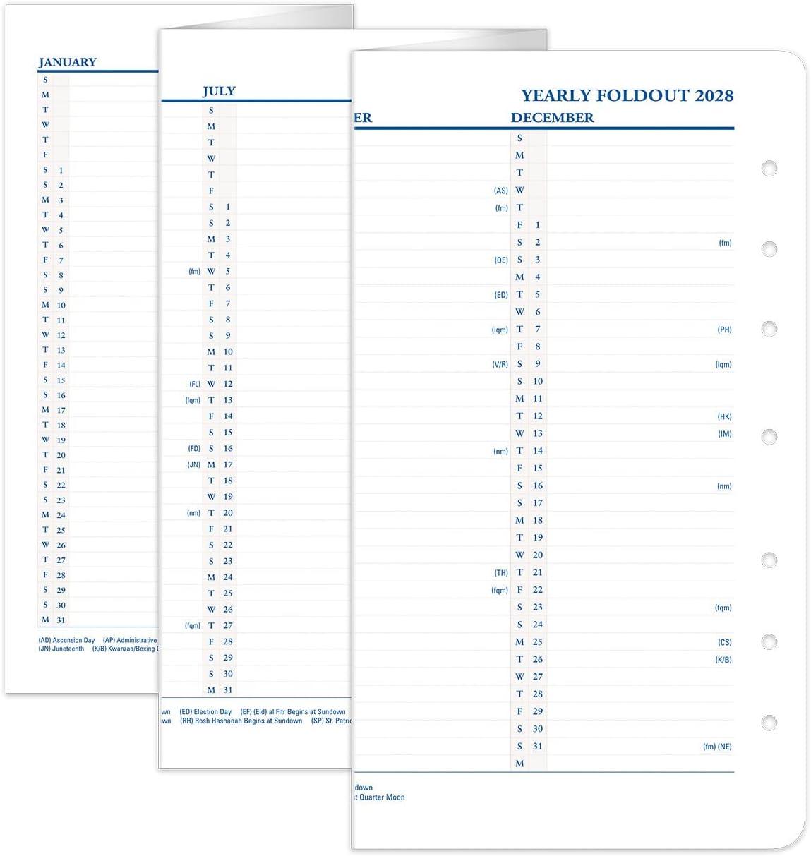 image:imageFranklinCovey Yearly Foldout Calendar for RingBound FranklinCovey Planners Comprehensive Planning Guide Horizontal and Vertical Format Options Compact Jan 2026 Dec 2026Jan 2028 Dec 2028