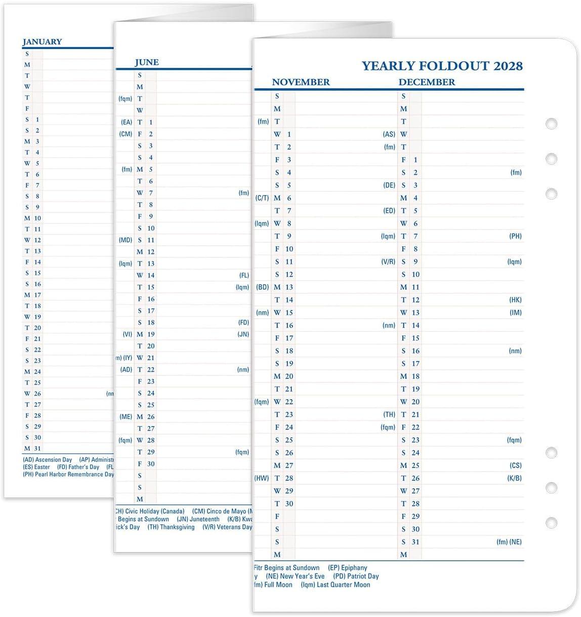 image:imageFranklinCovey Yearly Foldout Calendar for RingBound FranklinCovey Planners Comprehensive Planning Guide Horizontal and Vertical Format Options Compact Jan 2026 Dec 2026Jan 2028 Dec 2028