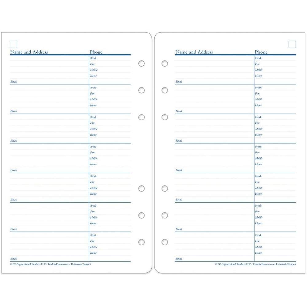 image:imageFranklinCovey AddressPhone Pages Expansion for Planners PocketCompact Size
