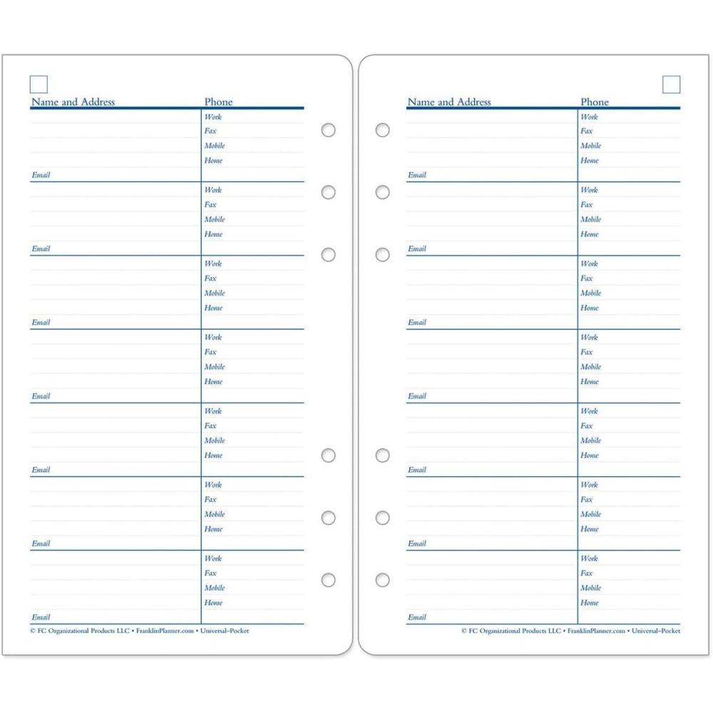 image:imageFranklinCovey AddressPhone Pages Expansion for Planners PocketPocket Size