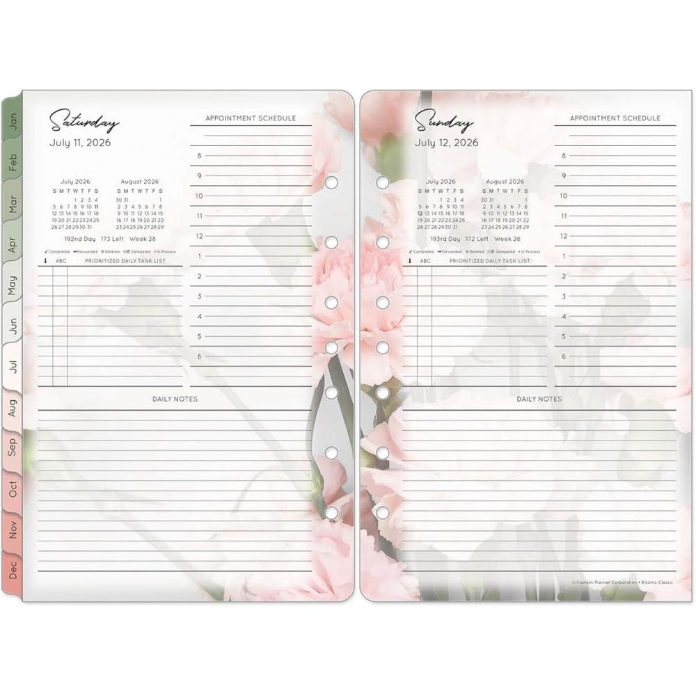 image:imageFranklinCovey Blooms Planner Refill One Page Per Day RingBound Classic Jan 2026 Dec 2026Jul 2026 Jun 2027