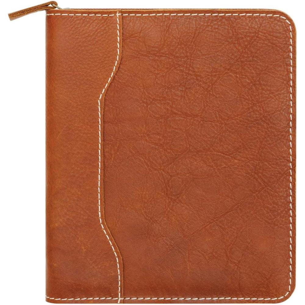 image:imageFranklinCovey Colt Cover for WireBound FranklinCovey Planners Genuine Leather Zipper Closure Classic RusticRustic