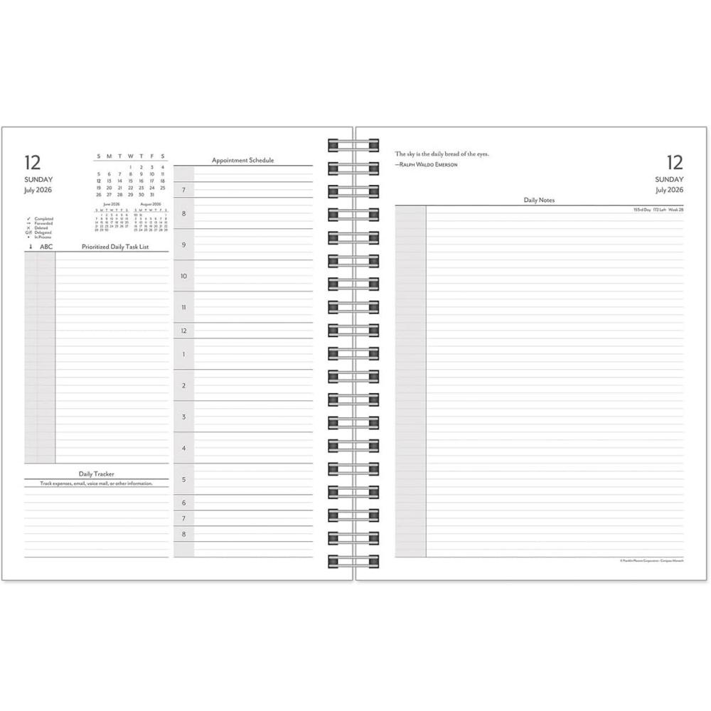 image:imageFranklinCovey Compass WireBound Planner Refill Two Pages Per Day Monarch Jul 2026 Jun 2027Jul 2026 Jun 2027