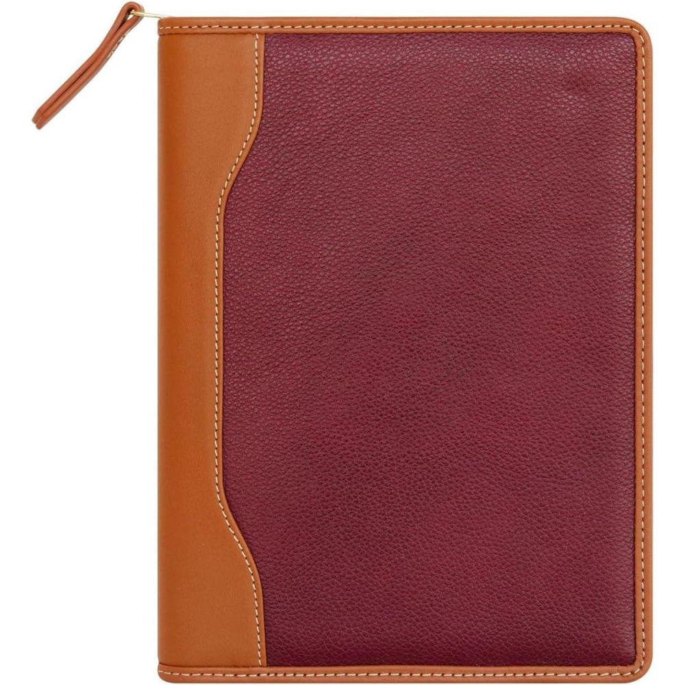 image:imageFranklinCovey Jody Cover for WireBound FranklinCovey Planners Genuine Leather Zipper Closure Classic Deep RedDeep Red