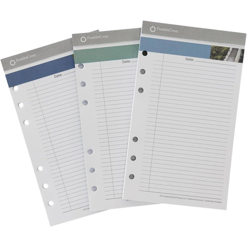 image:imageFranklinCovey Leadership Portfolio Notepads 48 Pages Per Pad Compact Set of 3Compact Size