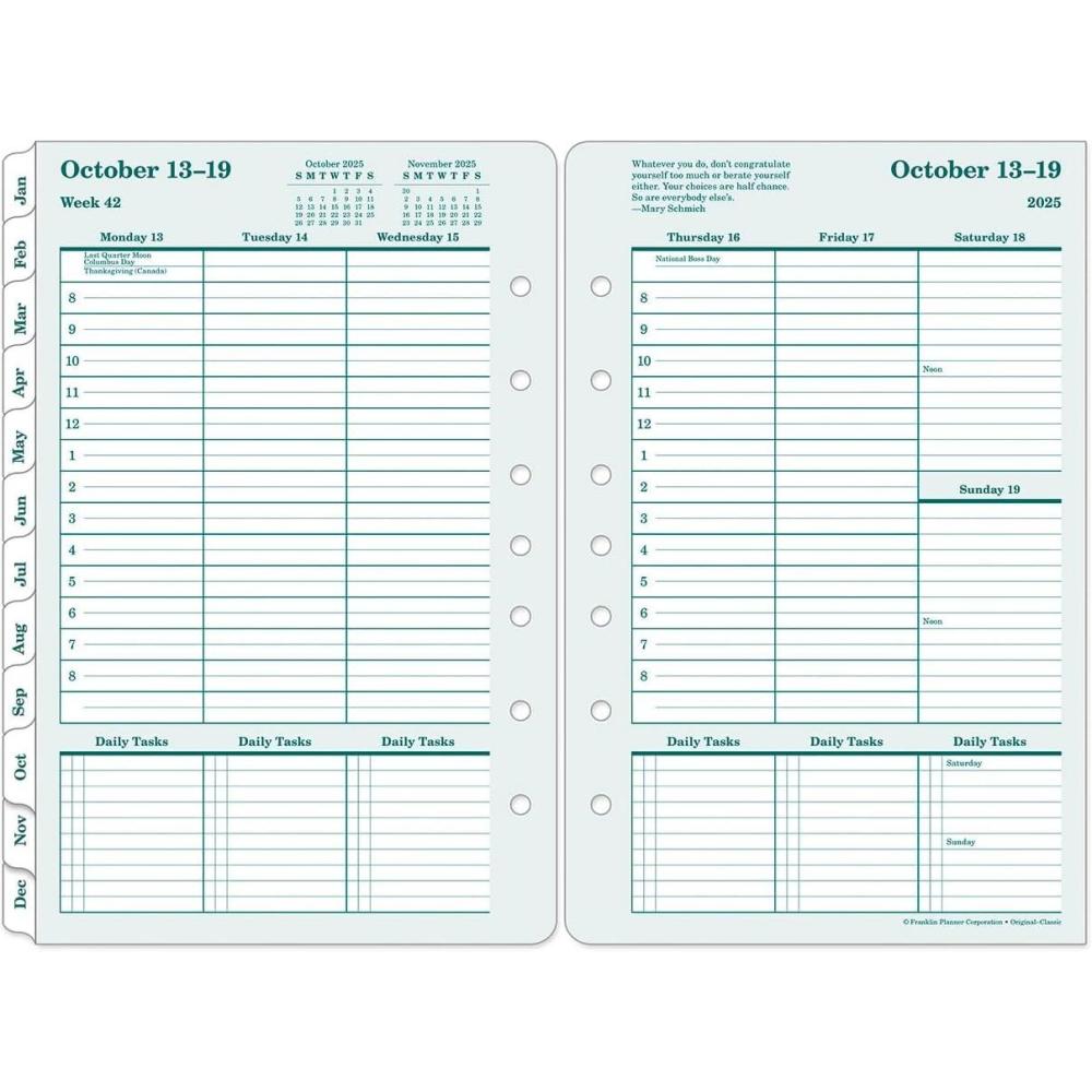image:imageFranklinCovey Original Planner Refill Weekly RingBound Classic Apr 2026 Mar 2027Jan 2026 Dec 2026