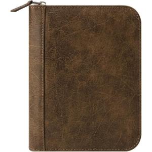 image:imageFranklinCovey  FC Basics RingBound Binder for FranklinCovey Planners  Distressed Simulated Leather  Zipper Binder Compact BrownBrown