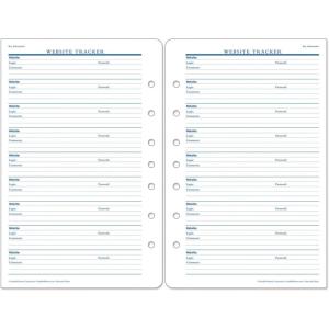 image:imageFranklinCovey  Website Tracker Forms for RingBound FranklinCovey Planners  Save Website Username amp Password Details  Expansion Pages Classic 15 SheetsClassic Size  55 x 85
